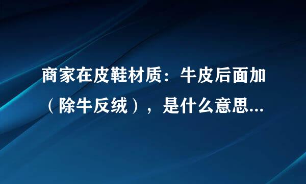 商家在皮鞋材质:牛皮后面加(除牛反绒),是什么意思?明明不是翻毛皮鞋