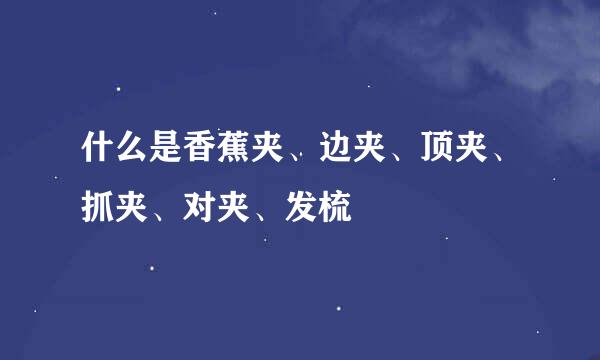 什么是香蕉夹、边夹、顶夹、抓夹、对夹、发梳