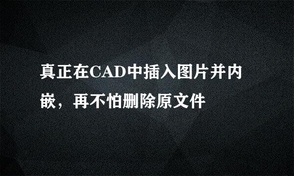 真正在CAD中插入图片并内嵌,再不怕删除原文件