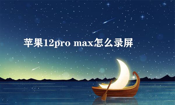 苹果12pro max怎么录屏