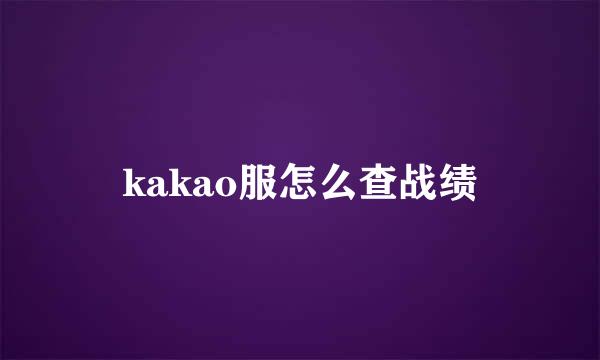 kakao服怎么查战绩