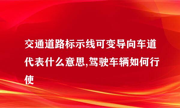 交通道路标示线可变导向车道代表什么意思,驾驶车辆如何行使