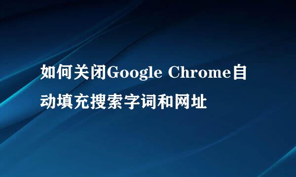如何关闭Google Chrome自动填充搜索字词和网址