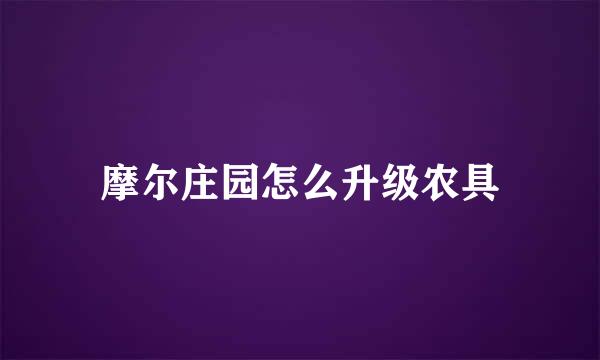 摩尔庄园怎么升级农具