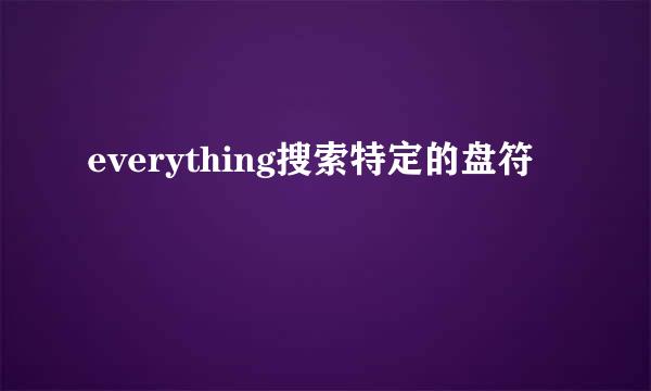 everything搜索特定的盘符