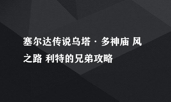塞尔达传说乌塔·多神庙 风之路 利特的兄弟攻略