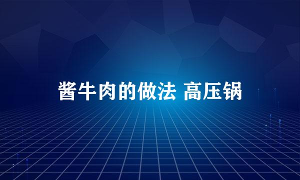 酱牛肉的做法 高压锅