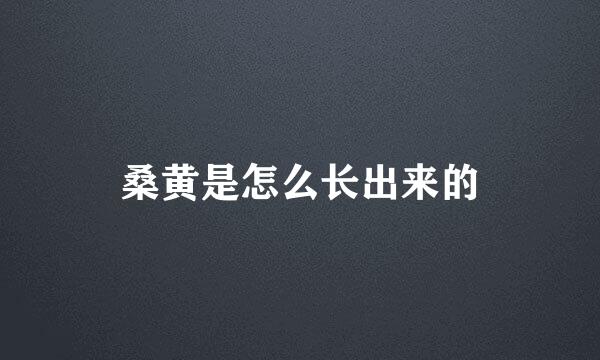 桑黄是怎么长出来的