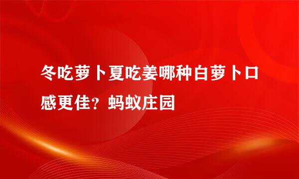 冬吃萝卜夏吃姜哪种白萝卜口感更佳？蚂蚁庄园