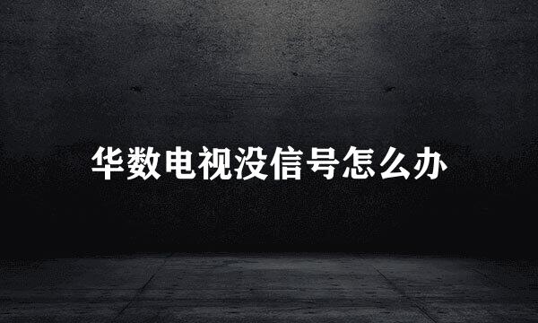 华数电视没信号怎么办
