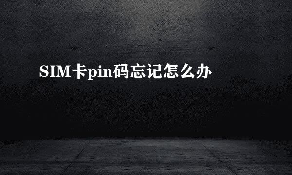 SIM卡pin码忘记怎么办