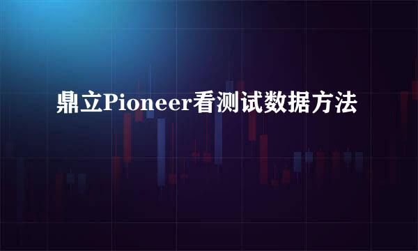 鼎立Pioneer看测试数据方法