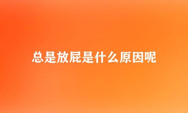总是放屁是什么原因呢