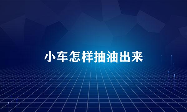 小车怎样抽油出来