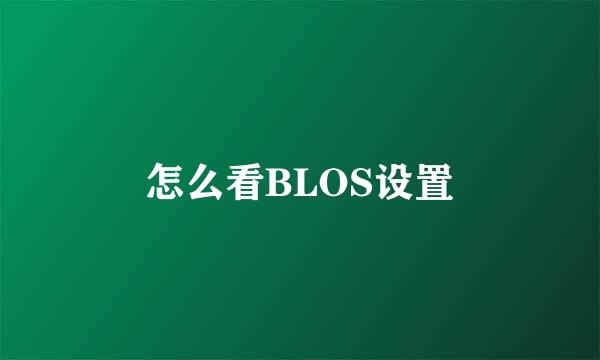 怎么看BLOS设置