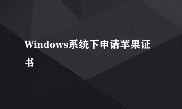 Windows系统下申请苹果证书