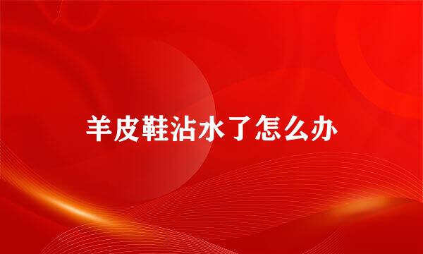 羊皮鞋沾水了怎么办