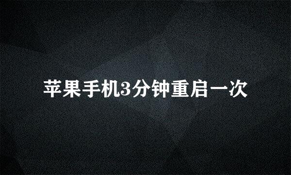 苹果手机3分钟重启一次
