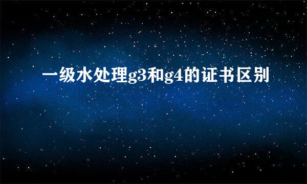 一级水处理g3和g4的证书区别