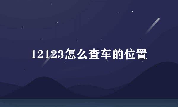 12123怎么查车的位置